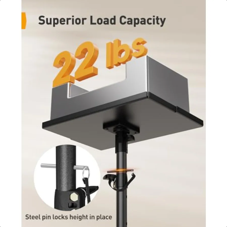 プロジェクタースタンド三脚、高さ21～45インチ調整可能、ノートパソコンスタンド、ポータブル、高さのあるプロジェクタースタンド、90度傾斜、屋外移動用スパイク付き
