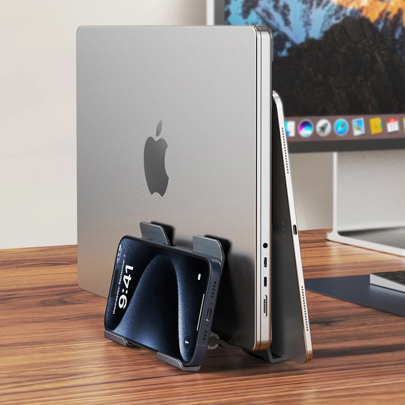 CABLETIME ขาตั้งแล็ปท็อปแนวตั้งที่วางแรงโน้มถ่วงขาตั้งอลูมิเนียมอัลลอยด์รองรับโน้ตบุ๊คสําหรับ MacBook Pro Air Surface Dell HP Holder