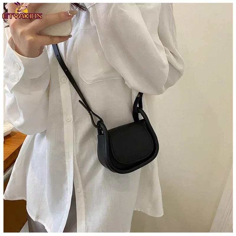 Candy Color Fashion PU Leather Mini Crossbody Bag Shoulder Bags for Women Small Saddle Bag Lipstick Coin Money Pouch Card Holder