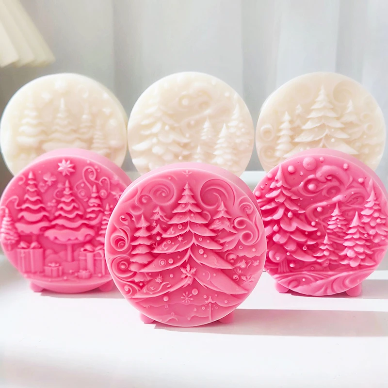 Pine Forest Aromatherapy Candle Silicone Mold,Festival Personalized Handmade Soap,Hand Gift Family Party Chocolate Cake Mold