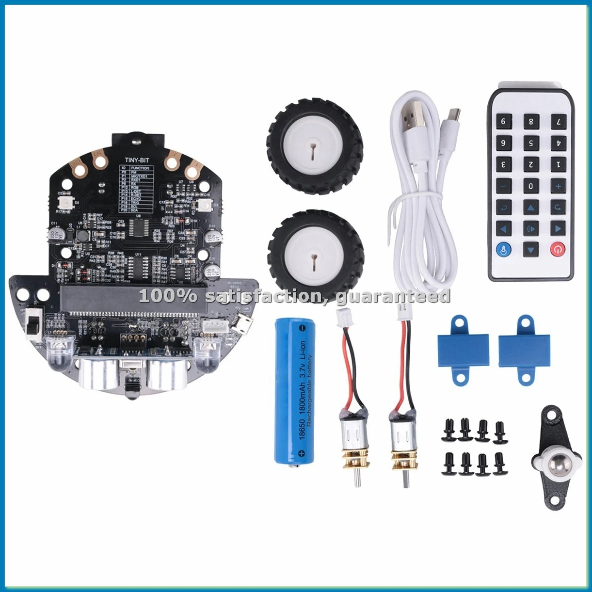 

Программируемый робототехнический набор на базе BBC Microbit V2 и V1 для обучения STEM-кодированию с перезаряжаемой батареей (A)-ABRM