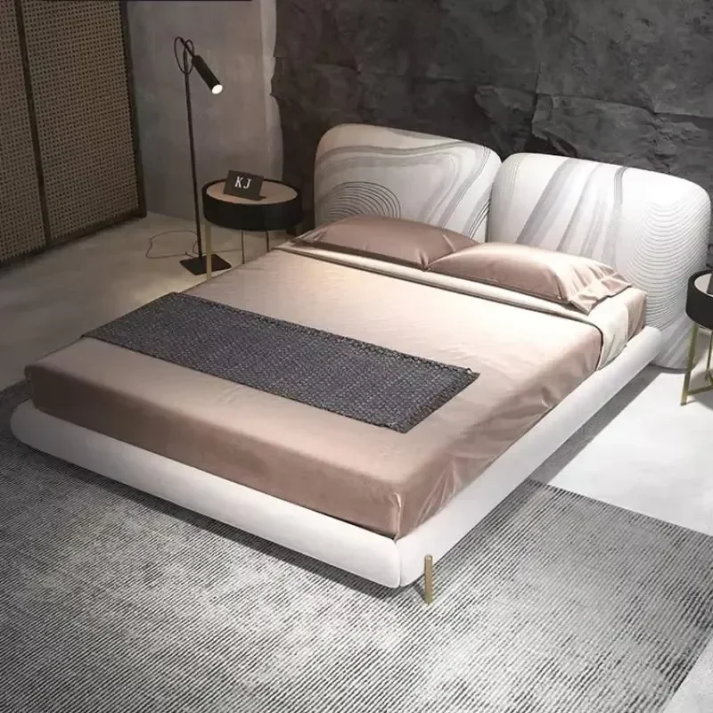 

Modern Bedroom Double Bed Wood Luxury Elegant Side Table Queen Bases Bed Frame Twin House Camas De Dormitorio Furniture Home