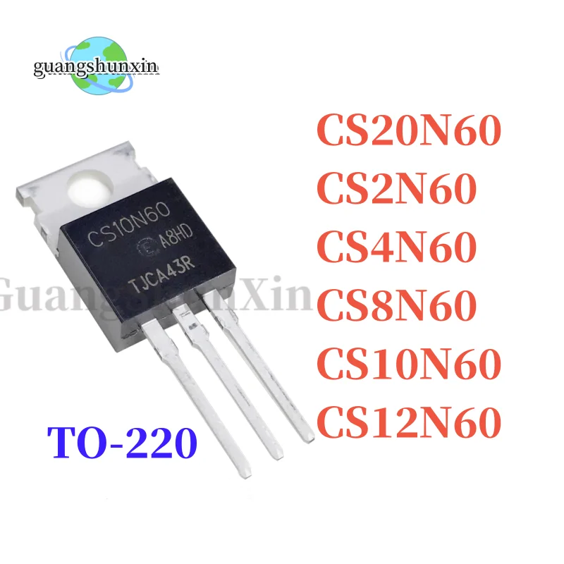 10pcs, cs20n60 a-220, 20n60, cs20n60a8h, cs2n60, cs4n60, cs8n60, cs10n60, cs12n60