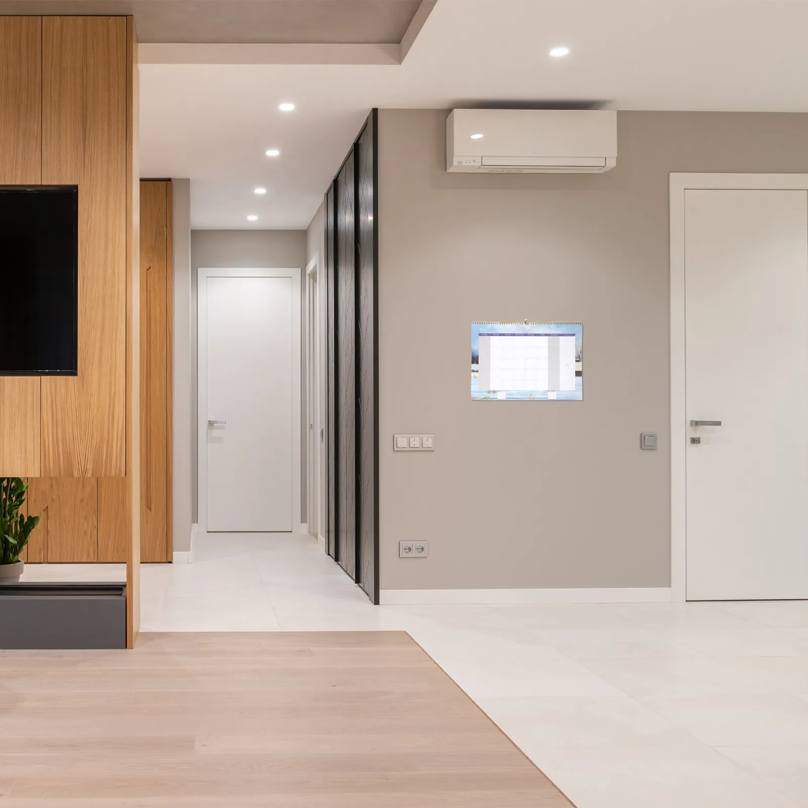 

English Calendar 2023 Wall Calendar Simple Chic Design Smooth Paper Monthly Organizer for Home Office School New Year Gift Mood