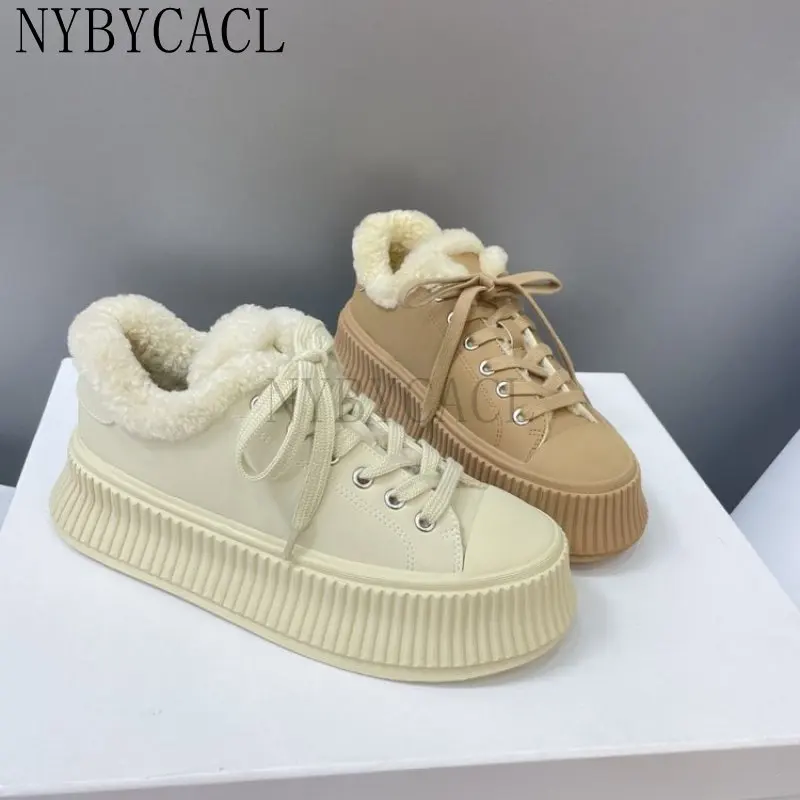 2023 autumn and winter new casual shoes winter ladies thick sole shoes lightweight warm shoes soft shoes women flat Fashion shoe
