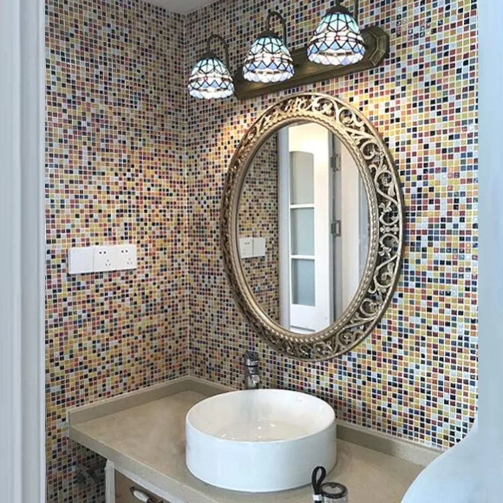 Espelho compacto de parede estilo retrô para banheiros, ideal para hotéis, restaurantes e shopping centers, perfeito para aplicação de maquiagem