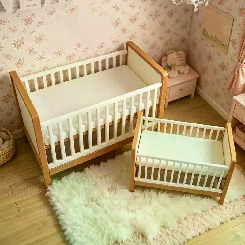 /GJ/Dolls Home Direct Drinking Cup Decor Accessory Dollhouse Miniature Plastic Baby Bed Model Nursery Simulation Crib 1Pcs
