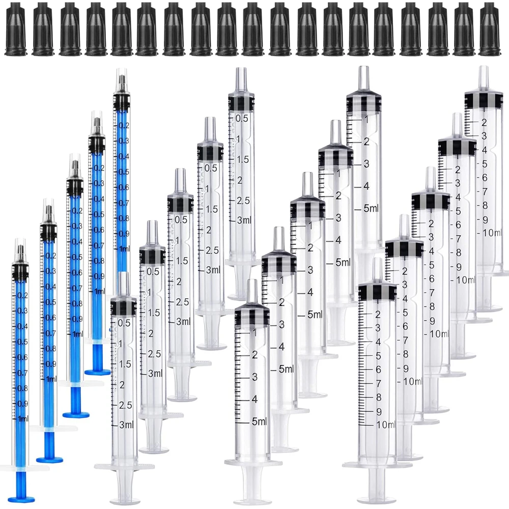 

1ml/3ml/5ml/10ml Disposable Plastic Syringes Without Needle Sterile Individually Packed with Cap for Lab Liquid Measuring & Pet