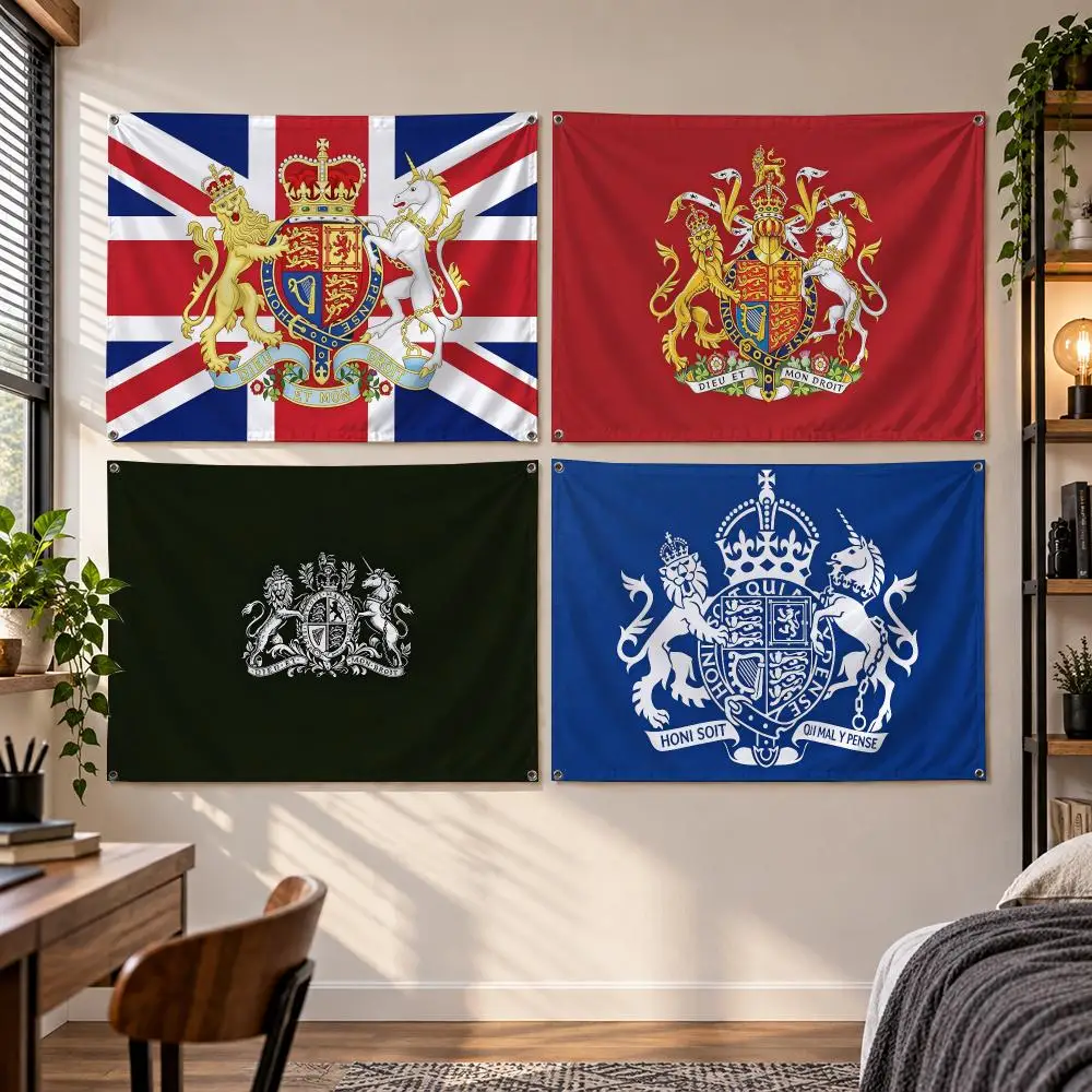 Heraldry B-British Royal Coat Of Arms Flags Banner Decor for Bedroom,Garden,Party,Club,Gaming Room,Indoor Outdoor