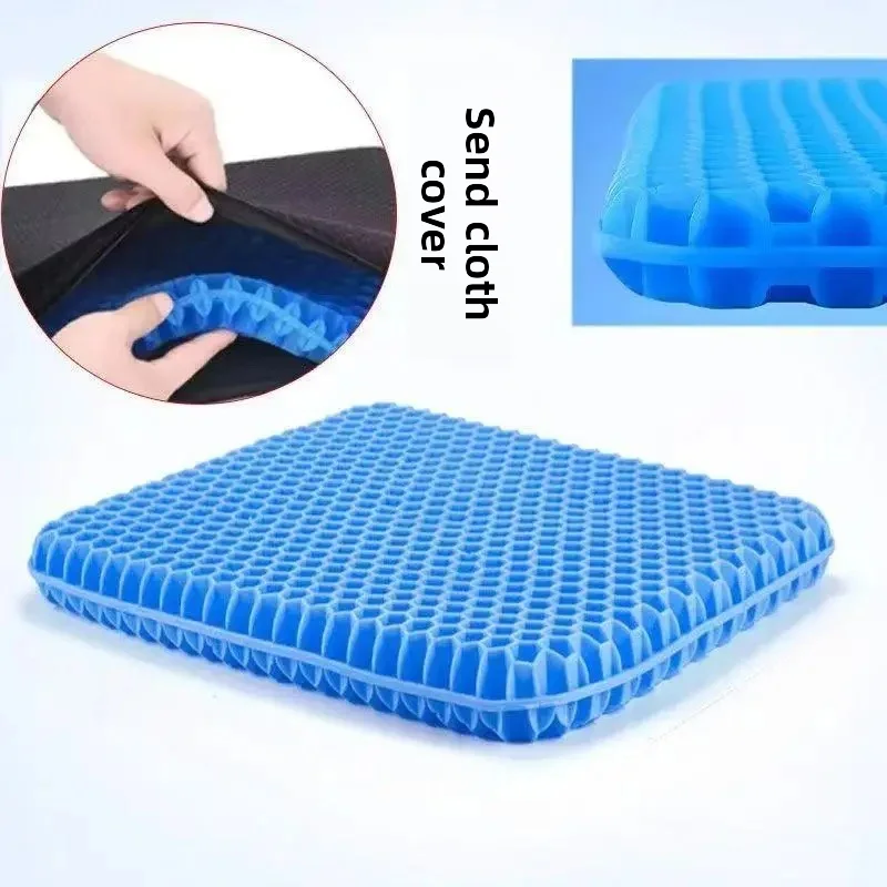 Breathable Honeycomb Gel Seat Cushion Cooling Chair Pad for Office/Dorm/Car Thick Silicone Ice-Cool Pressure-Relieving Comfort