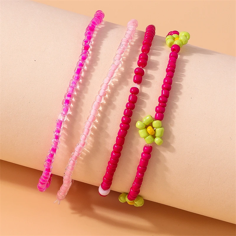 4 teile/satz böhmische handgemachte bunte perlen armbänder für frauen elastische perlen armbänder mädchen party holdiay schmuck dekoration – Detail 16