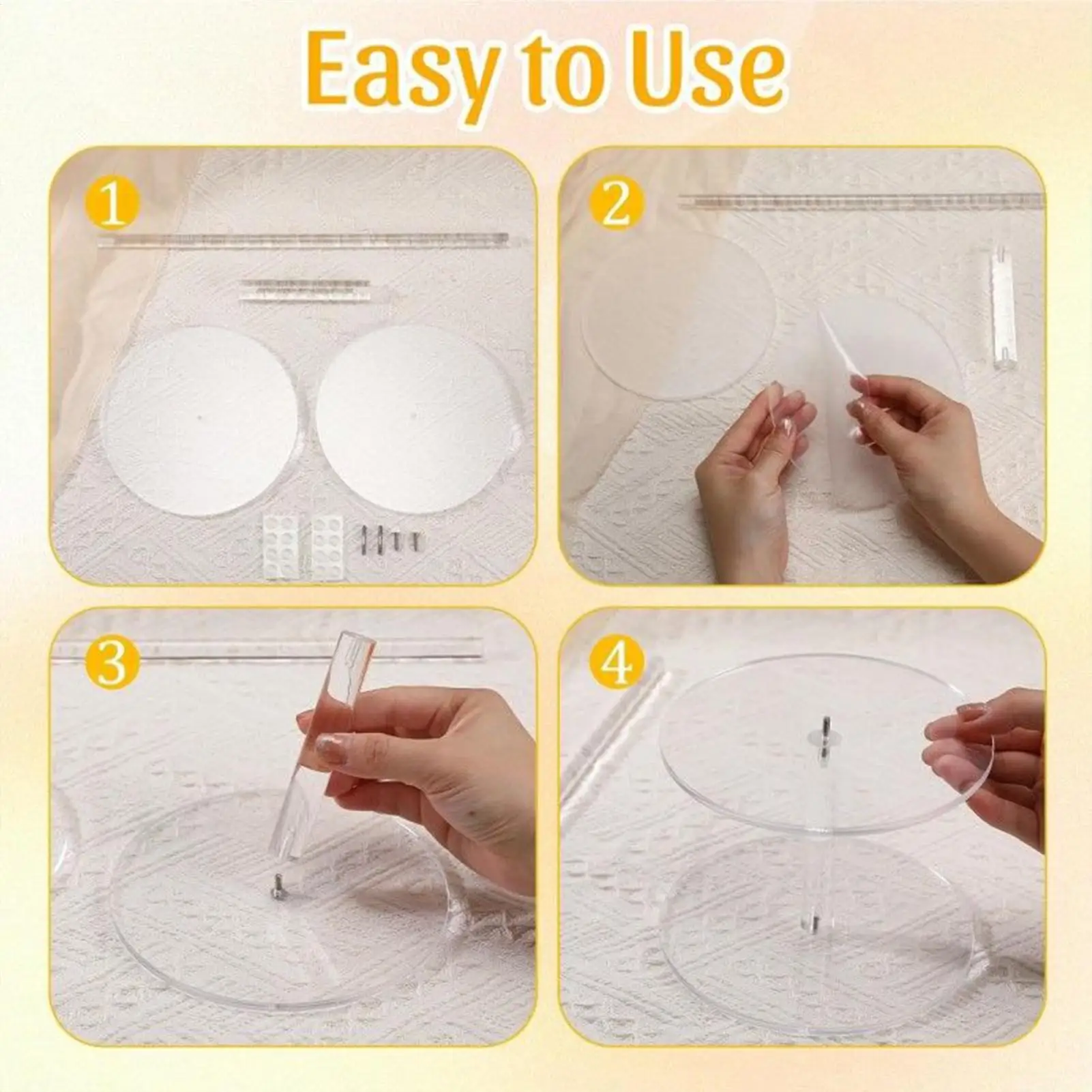 

Donut Stand 4 Pieces Acrylic Clear Dessert Table Bagels Tower Party Food Display For Birthday Wedding Baby Shower Christmas