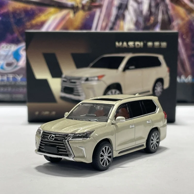 نموذج سيارة مصنوع من خليط معدني من ماسدي 1:64 لكزس LX570 SUV #5