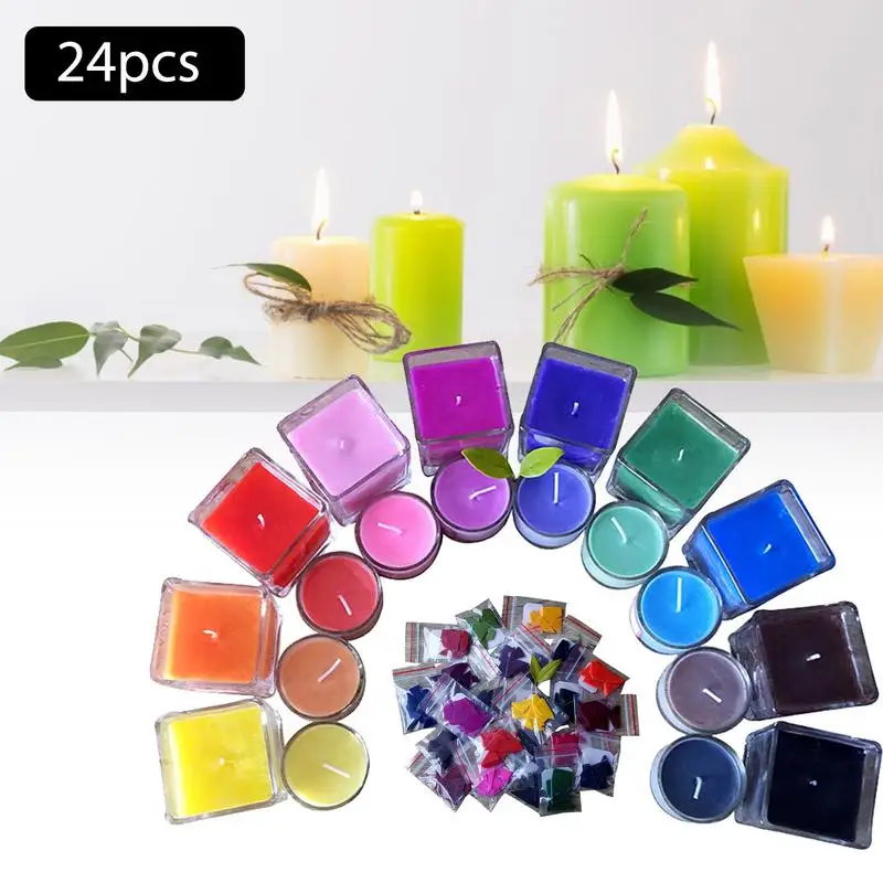 24 Dye Colors Of Wax Candle Wax Dye Great Choice Of Colors Candle Dye Chips Wax Flakes DIY Soy Candle Making Kit Supplies