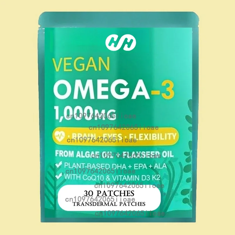 30 remendos de liberação rápida Omega-3 remendos transdermicos de óleo de peixe para suporte cardiovascular de coração