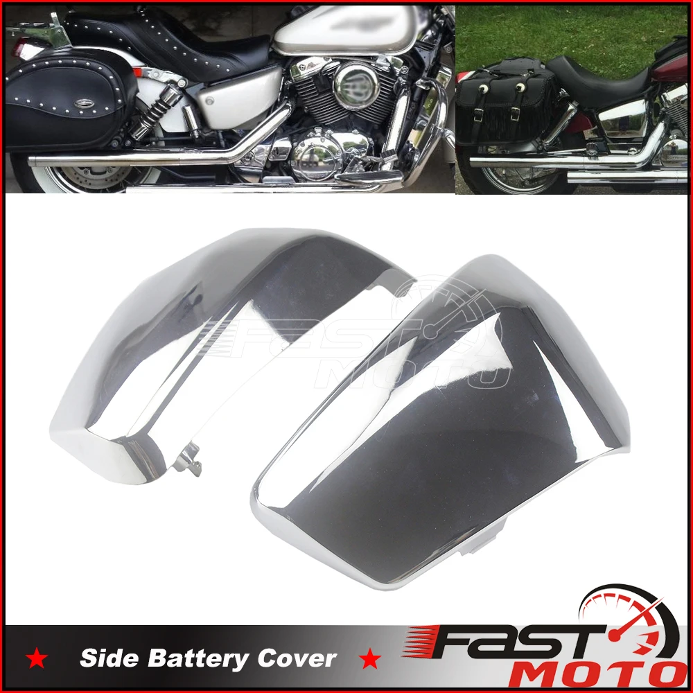 

Motorcycle Chrome Battery Fairing Cover Right Left Side Protector For Honda Shadow Aero VT400 VT750 Shadow VT 400 750 2004-2011