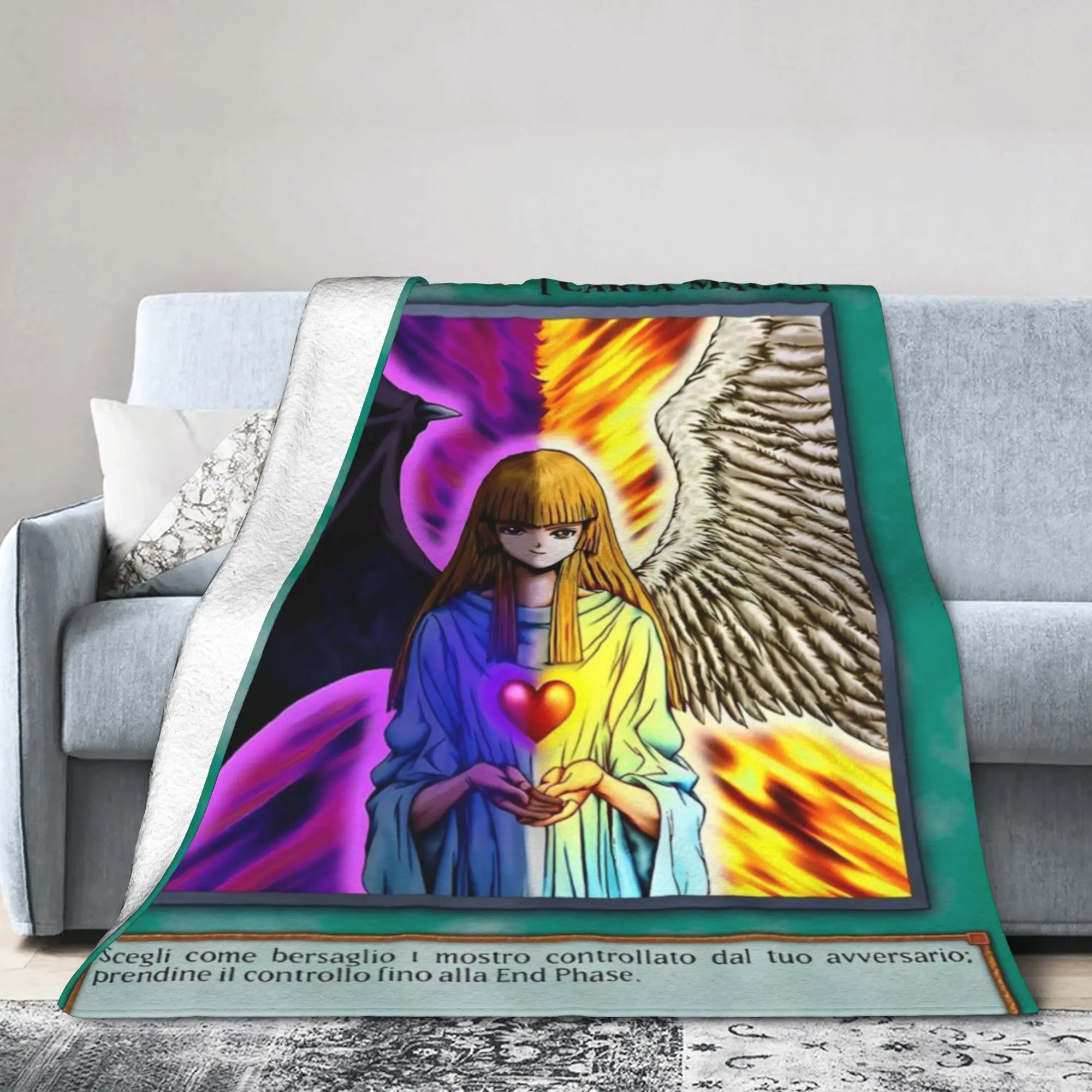 Anime Yu Gi Oh Card Flannel Blankets  Novelty Throw Blankets for Home 125*100cm Bedspread