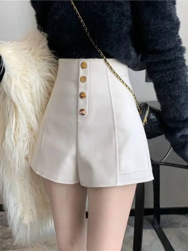 

Корейские модные летние женские брюки-шорты с низкой талией из ПВХ для женщин среднего возраста