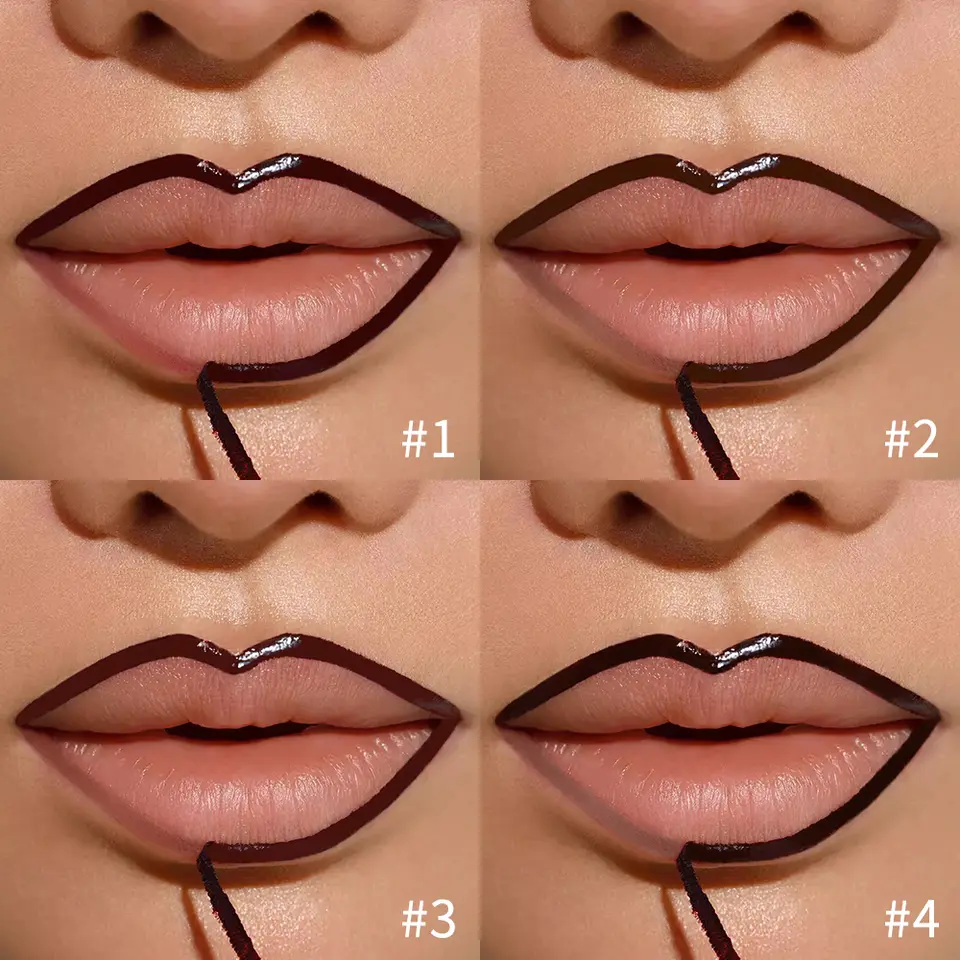 Waterproof Lip Liner Peel Off Tattoo Lipgloss Waterproof Long Lasting Matte Lip Tint Brown Contour Tear-off Lips Stain Cosmetic - 4