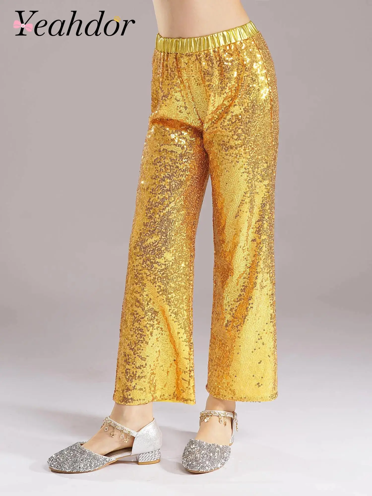 Children's Pants Big Girls Sequins Pants Hip Hop Trousers Music Festival Jazz Dance Performance Costume Street Dance Streetwear