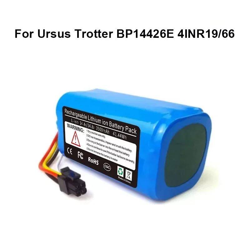 Batería de iones de litio 100% Original de 14,4 V 3500mAh para Robot aspirador Ursus Trotter BP14426E 4INR19/66