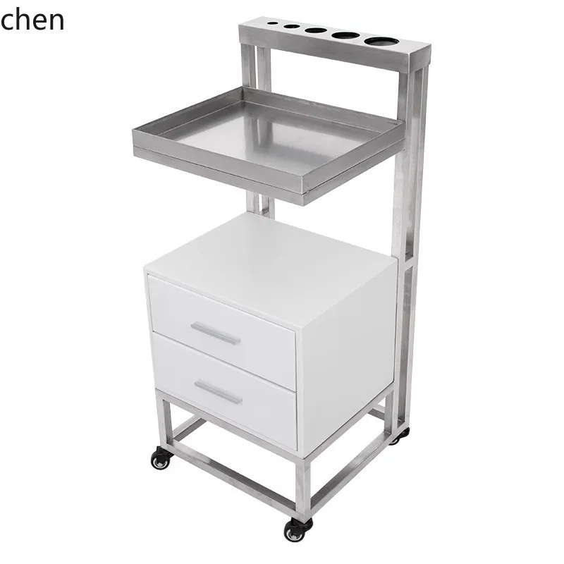 YFY Stainless Steel Beauty Salon Hairdressing Tool Foldable Perm and Dye Cart