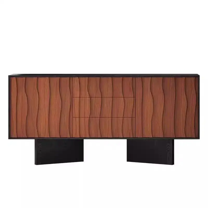 

Medieval solid wood dining side cabinet French retro five or six chest Bedroom storage locker Shoe cabinet Living room