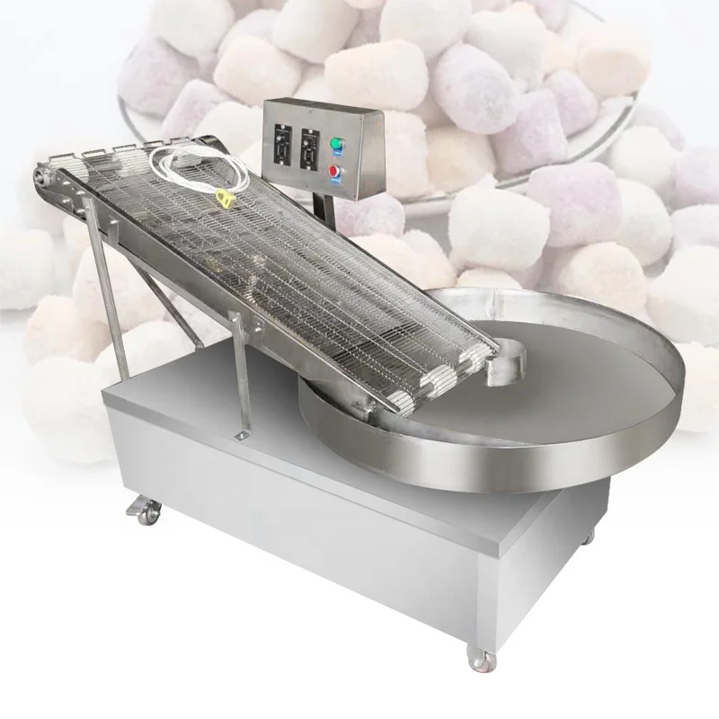 Industry Automatic 900mm Diameter Rotary Table Sesame Bread Crumbs Coating Machine for Meat Patty Fillet Tempura