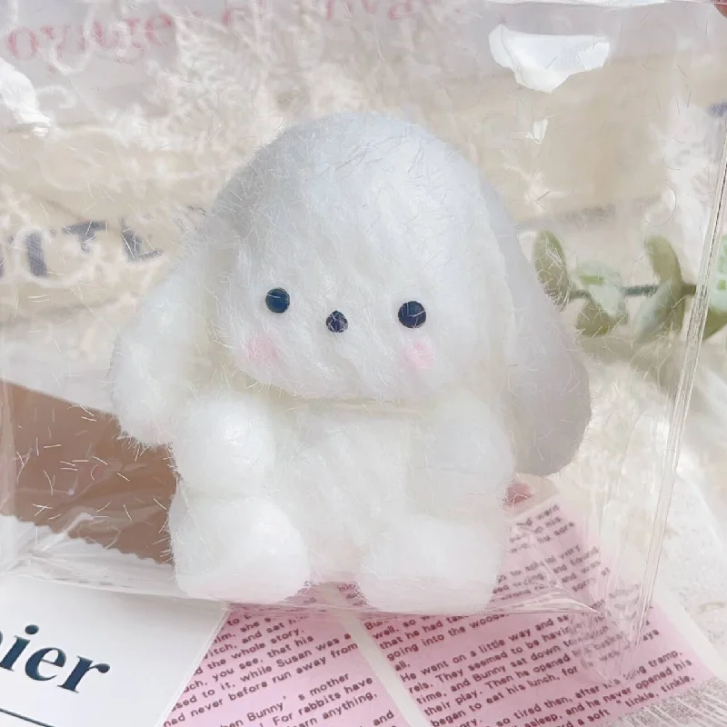 Mochi Taba Kawaii White Plush Lop Ear Rabbit Mother Child Bear Pinch Fidgeting Stress Relief Toys Kids Toys Girl Squishy Gifts