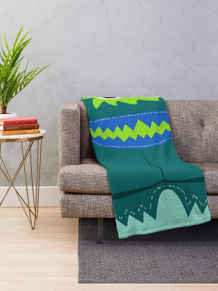 SIXTIES DARK SEAFOAM GREEN MONSTER DOLL Throw Blanket