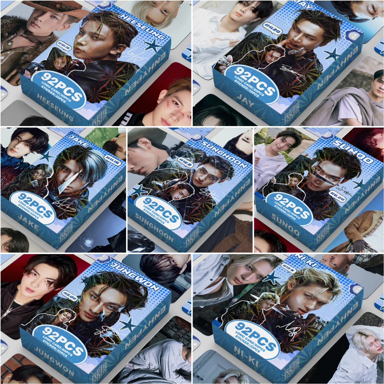 

Enhypen, Engene, Kpop Photo Cards, 92Pcs (60 Lomo Cards + 32 Stickers), High-Definition Photo Cards, Collectibles, Fans Merch Album, Concert Goods, Small Gifts, Holiday Gifts, Decorations