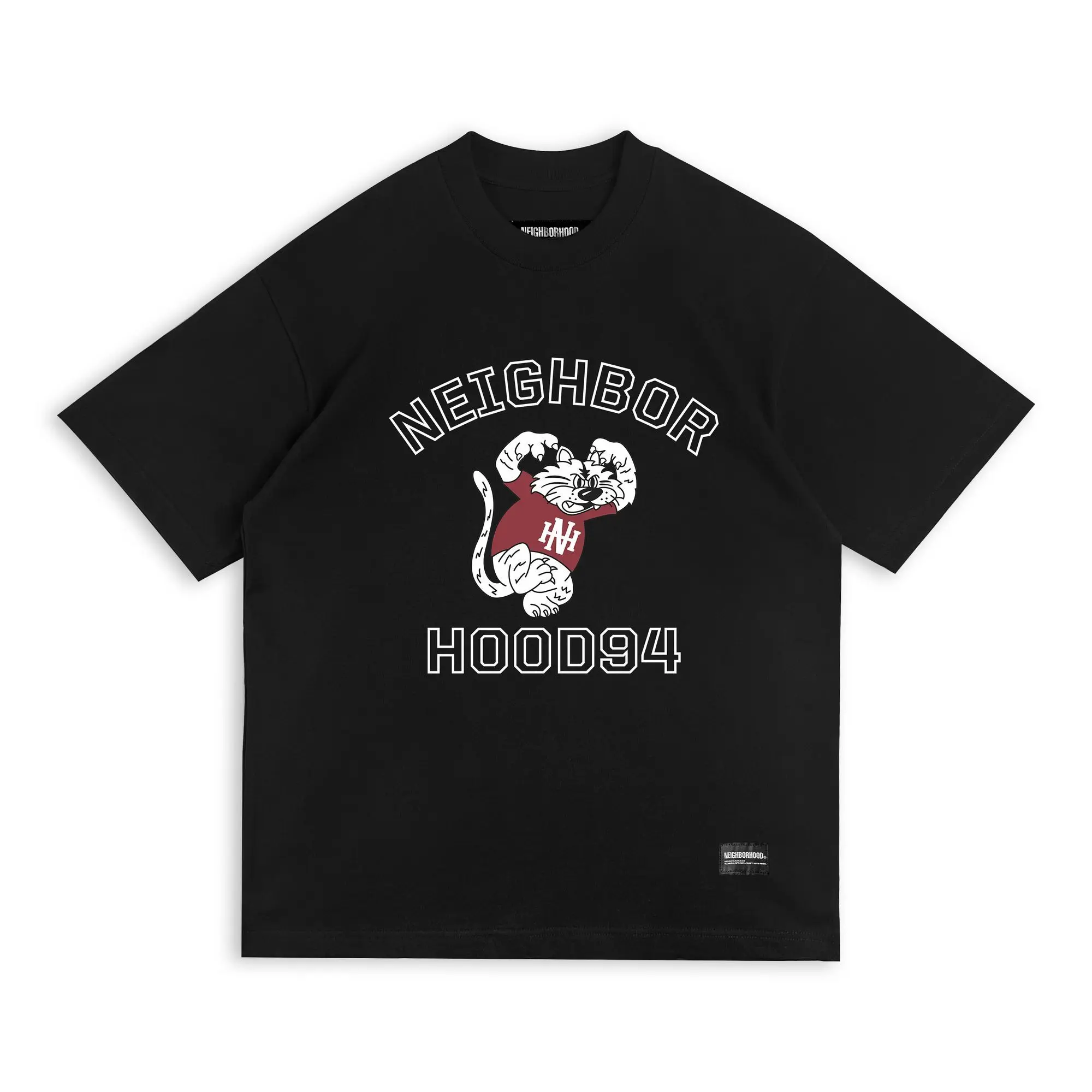 NEIGHBORHOOD NBHD 280GSM Heavyweight Tiger Print Short‑Sleeve T‑Shirt Loose Unisex Couple Casual Streetwear Tops