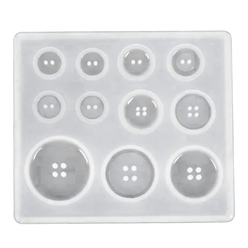 Knopfform mit Lochform, antihaftbeschichtet, Kunstform, Dekoration, Kuchen, Backwerkzeuge, DIY, Silikonform, Harzknopf – Detail 10
