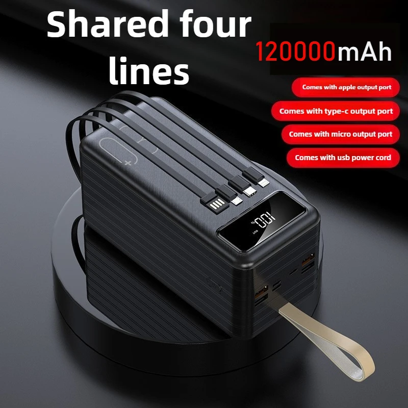 شاحن محمول بسعة كبيرة 120000 مللي أمبير في الساعة. بنك طاقة خارجي للشحن فائق السرعة لهواتف iPhone وHuawei وXiaomi وSamsung.