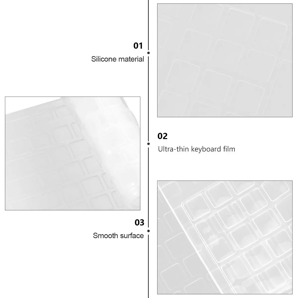 

1Pcs Anti Dust Keyboard Cover Transparent Silicone Membrane Protector for Kb216 Wired Km636 Wireless Desktops Optiplex