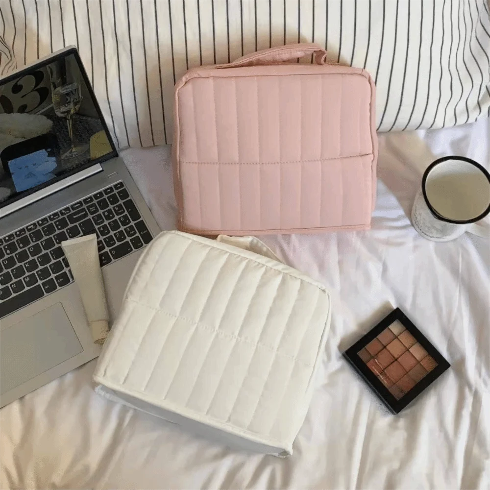 

Стоящая женская косметичка, однотонный органайзер для косметики в вертикальном стиле, утолщенная многофункциональная дорожная сумка для багажа на каждый день