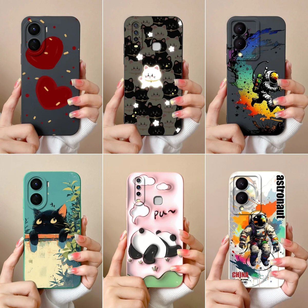 Fashion Funda For VIVO Y17S Y17 Y16 Cases Love Heart Phone Shell Comfortable Silicone Back Cover For VivoY17 S Case Y16 Coque