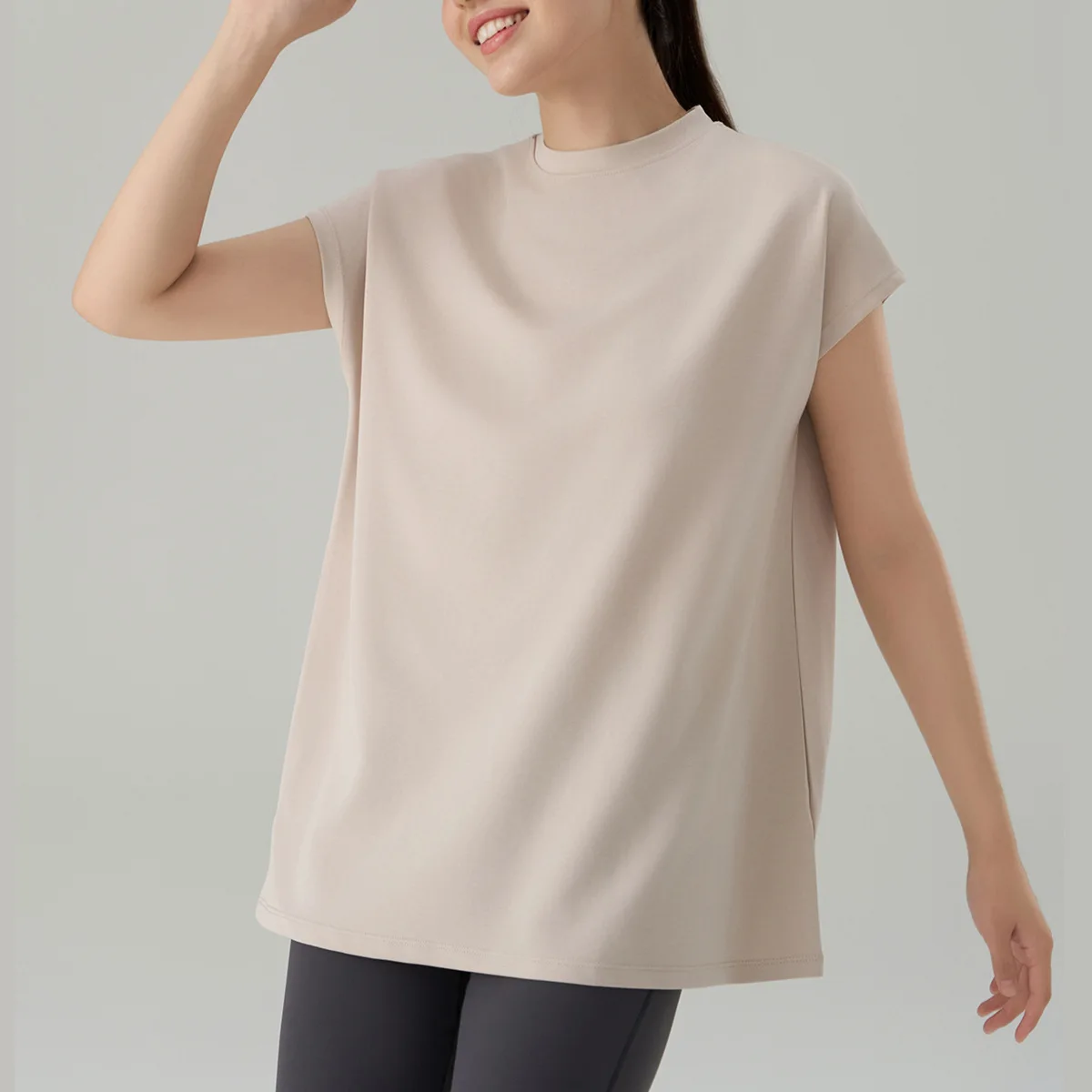 

New Women Yoga Short Sleeve Loose Solid Color T-shirt Outdoor Sports Fitness Pilates Blouse Breathable Comfortable Tops
