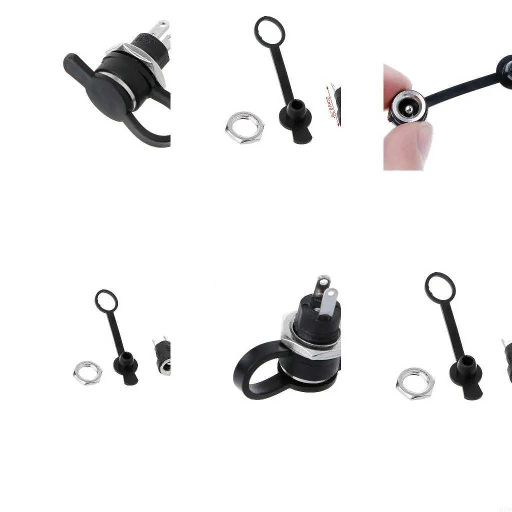 H7JF 5.5mmx2.5mm 암 패널 장착 커넥터 방수 캡이있는 먼지 방진 플러그