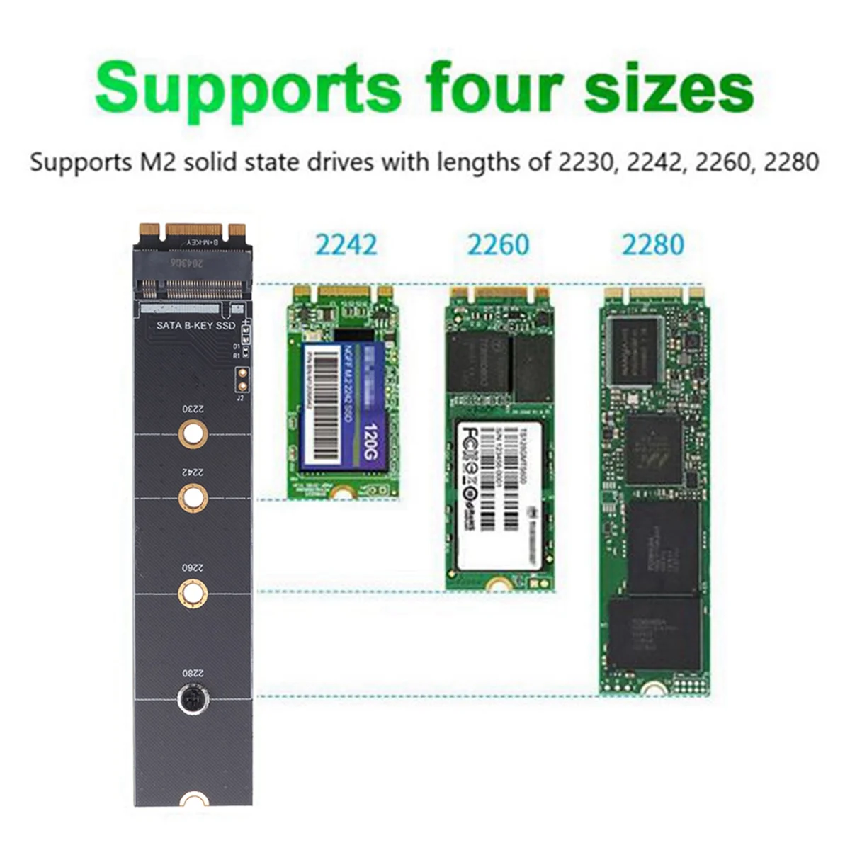 M.2 SSD محول بطاقة اختبار حامي مجلس M مفتاح PCIE NVME تمديد حماية القرص الصلب محول بطاقة مفتاح M أسود