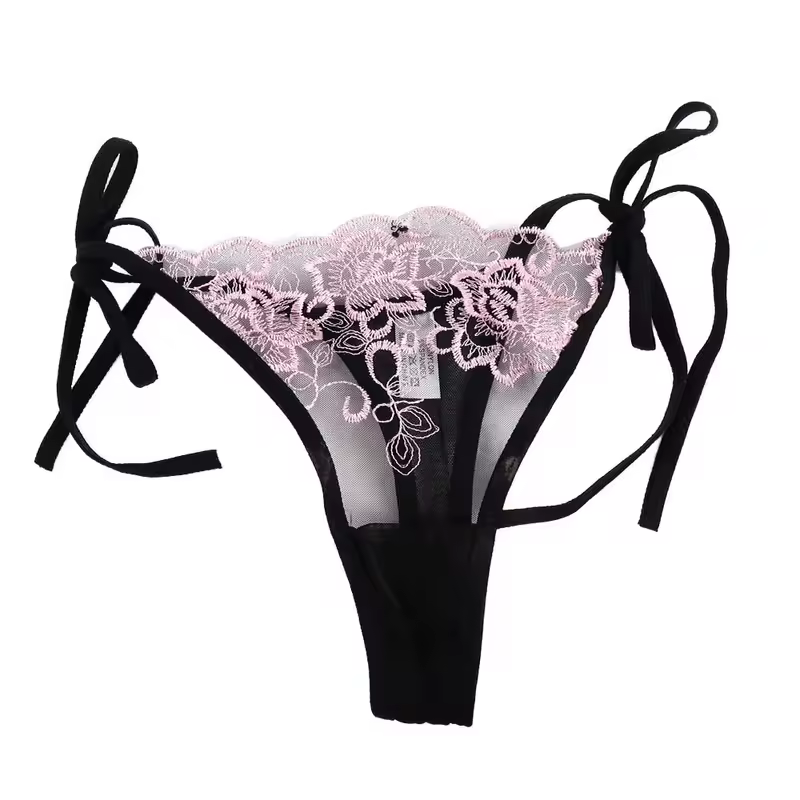 Ladies Women Embroidery Transparent Lingerie Lace Panties Underwear Panty Brief - Image 10