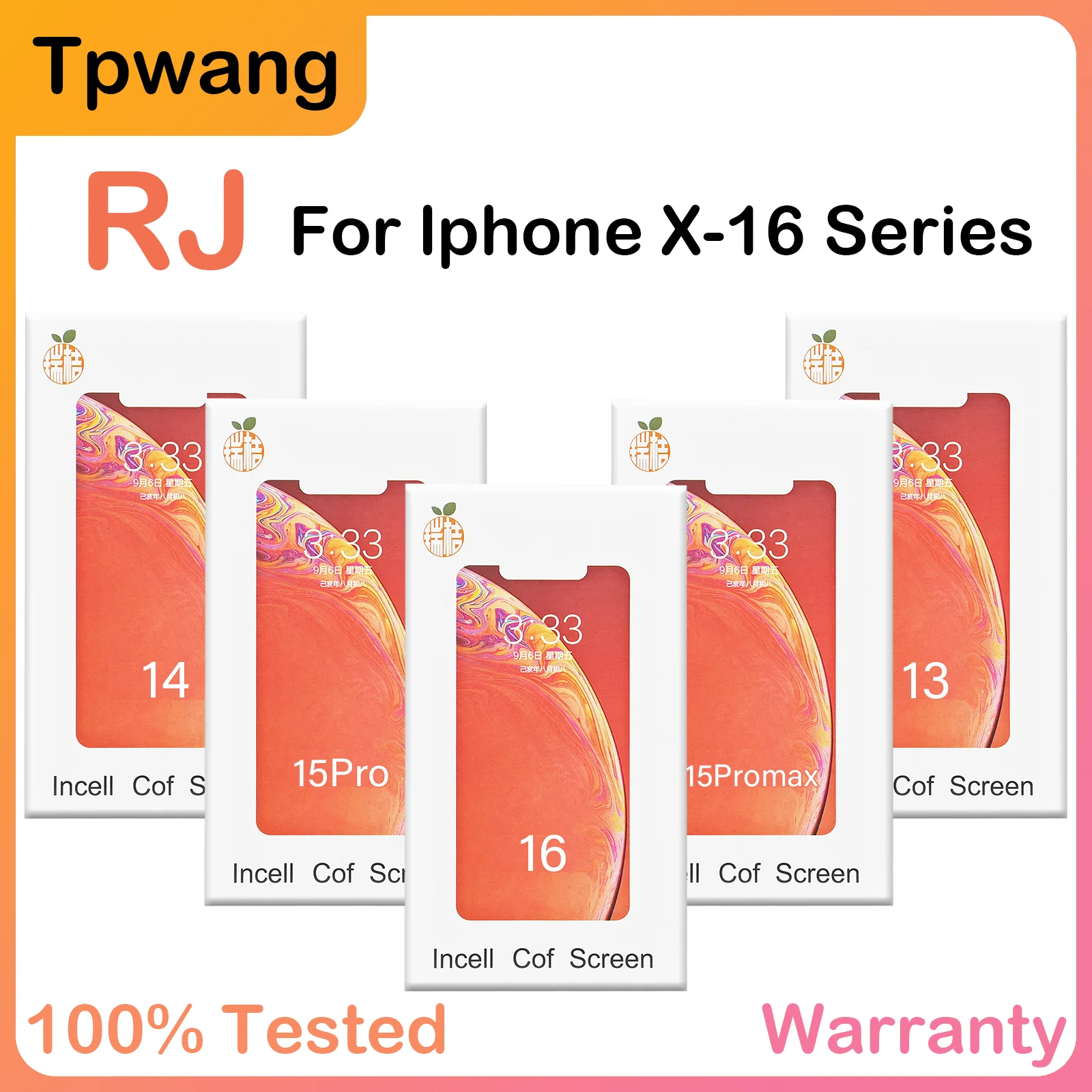 2PCS RJ Incell/Soft OLED Display LCD Touch Screen Digitizer Per iPhone X XR XSMAX 11 12 13 14 15 16PROMAX PLUS MINI