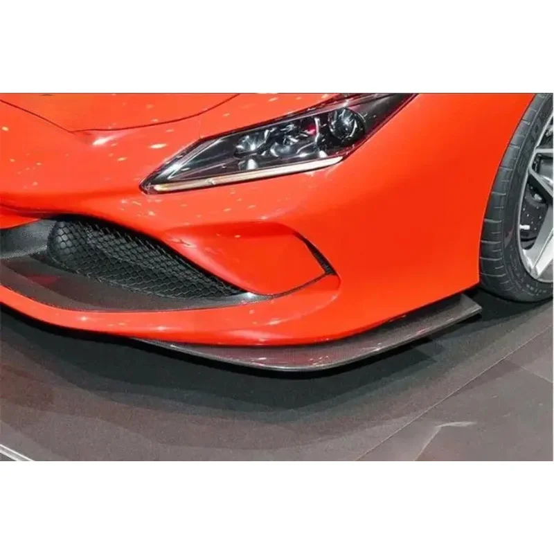 Real Carbon Fiber Front Bumper Lip Spoiler Side Angle Cover F8 Tributo Spider 2019-2025