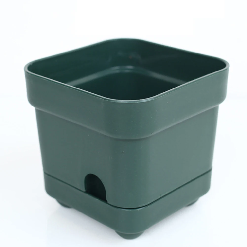 

3pcs Thicken Plastic Flower Pots Square Drainage Holes Lightweight Breathable for Office Balcony Bedroom School