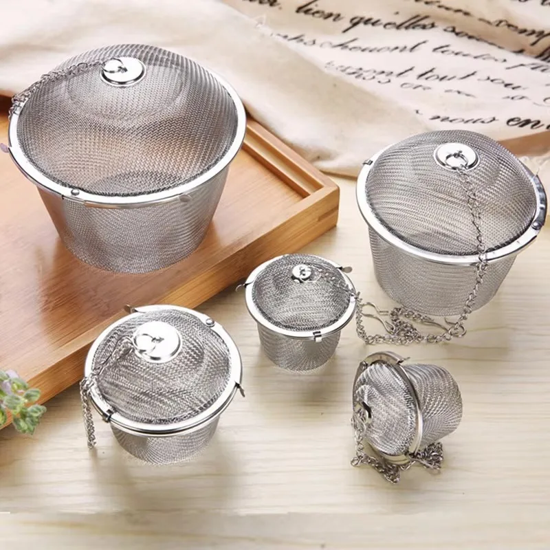 Stainless Steel Tea Infuser-Multiple Sizes Mesh Tea Strainers with Chain, Reusable Loose Leaf Tea Steepers for Teapots/Mugs