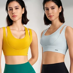 Tops deportivos para mujer, ropa interior Sexy para gimnasio, Sujetador deportivo, camiseta sin mangas, ropa interior deportiva a prueba de golpes para mujer, alta elasticidad