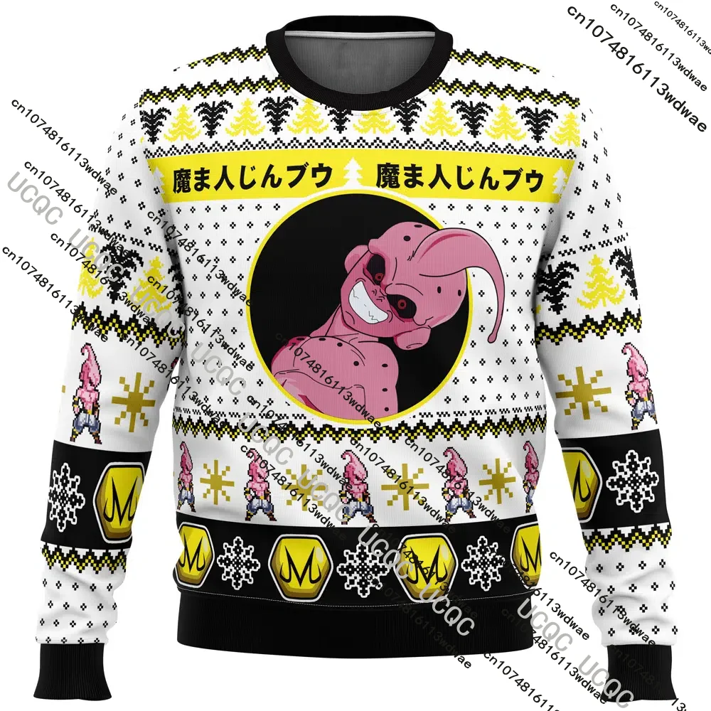 

Аниме Kid Buu Face Dragon Ball Z Рождественский пуловер с круглым вырезом Мужской карнавальный костюм Harajuku с принтом Детские повседневные толстовки с героями мультфильмов