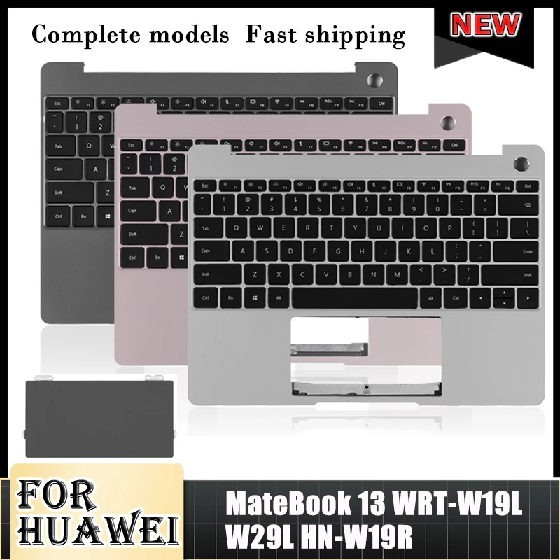 

NEW For Huawei Matebook 13 MateBook 13 WRT-W19L W29L HN-W19R Laptop Upper Cover Keyboard With Backlight Palm Rest Cover Touchpad