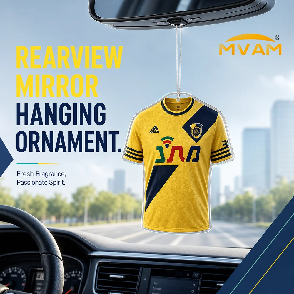 Football Jersey Car Air Freshener Double Sided Custom Print Long Lasting Scent Soccer Fan Custom Hanging Mirror Fragrance