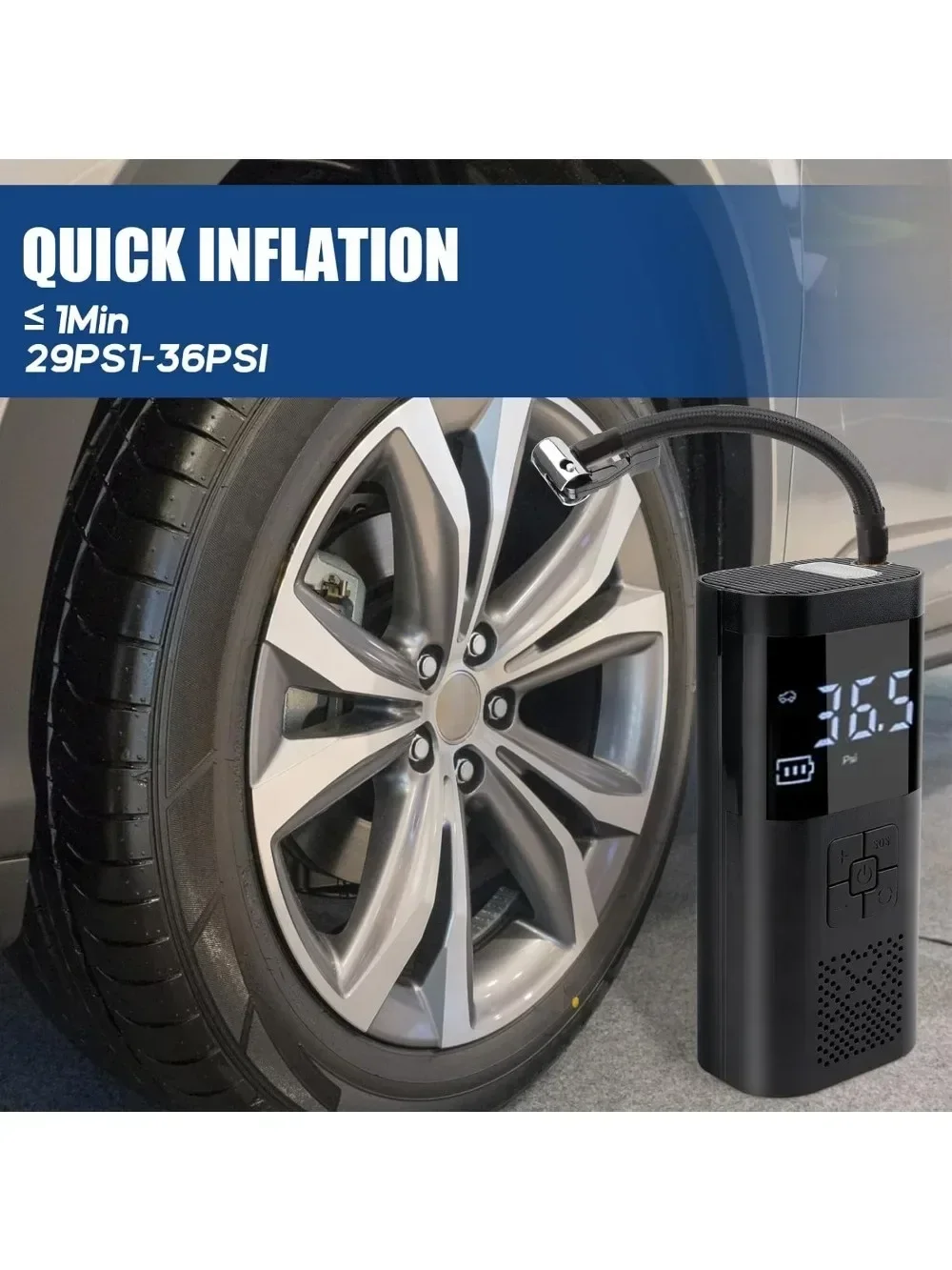 AliExpress NONE Portable Tire Inflator with LED Lights, Equipped with A Portable Intelligent, Bicycle, and Sports Micro Multifunctional Air Pump